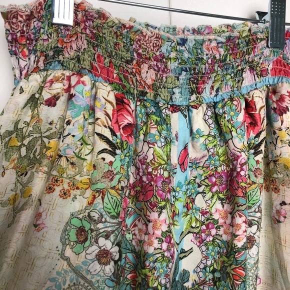 Johnny Was Jenlynn Silk Maxi Skirt Smocked Waist - Picture 7 of 11